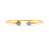 titanium druzy silver cab bracelet