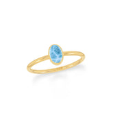 larimar bezel-set ring