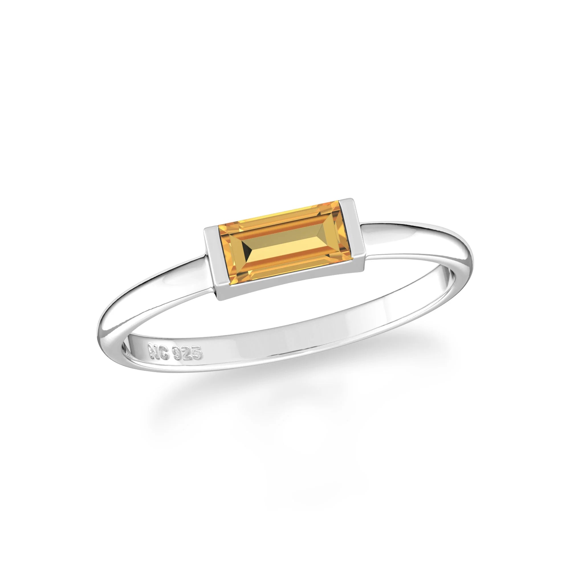 citrine bezel-set ring