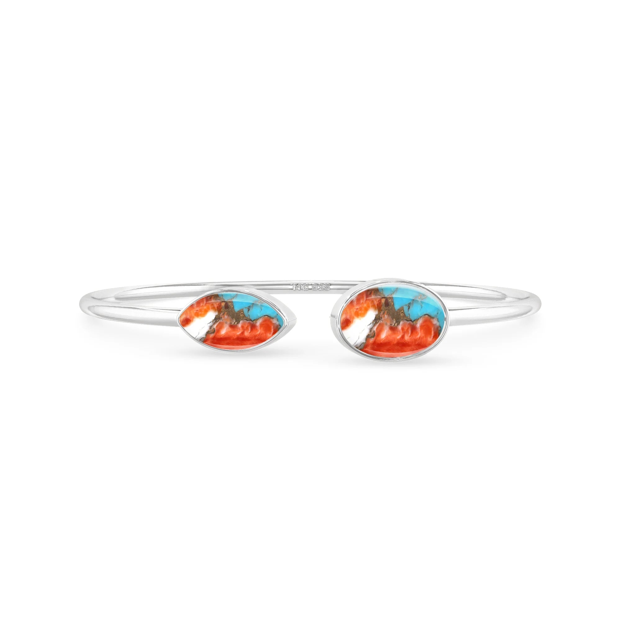 spiny oyster turquoise cab bracelet