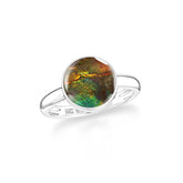 ammolite bezel-set ring