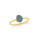 aquamarine stackable bezel-set ring