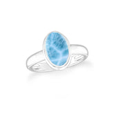 larimar bezel-set ring