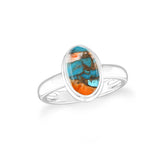 spiny-oyster-turquoise bezel-set ring