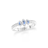 rainbow-moonstone bezel-set ring