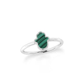malachite stackable bezel-set ring