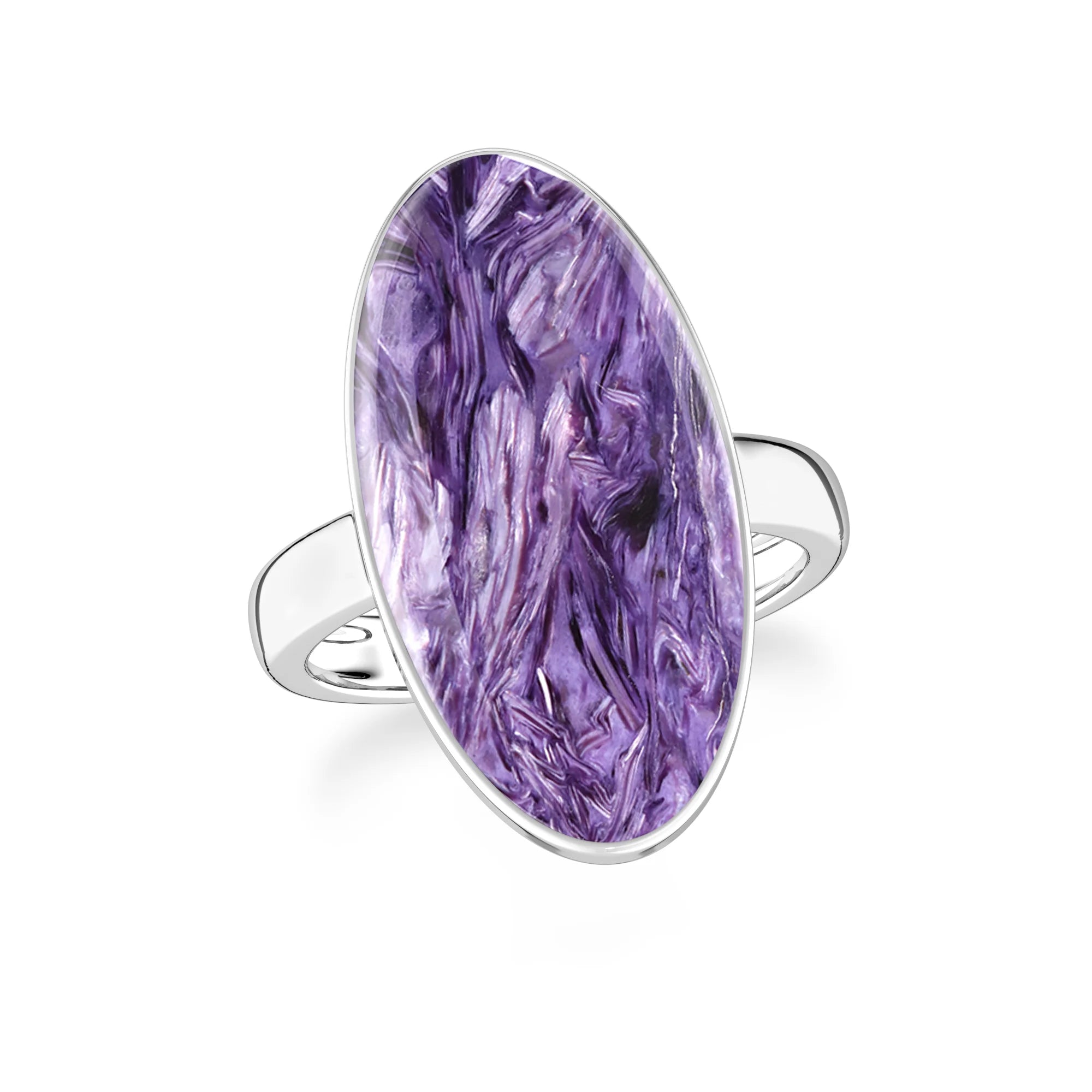 charoite bezel-set ring