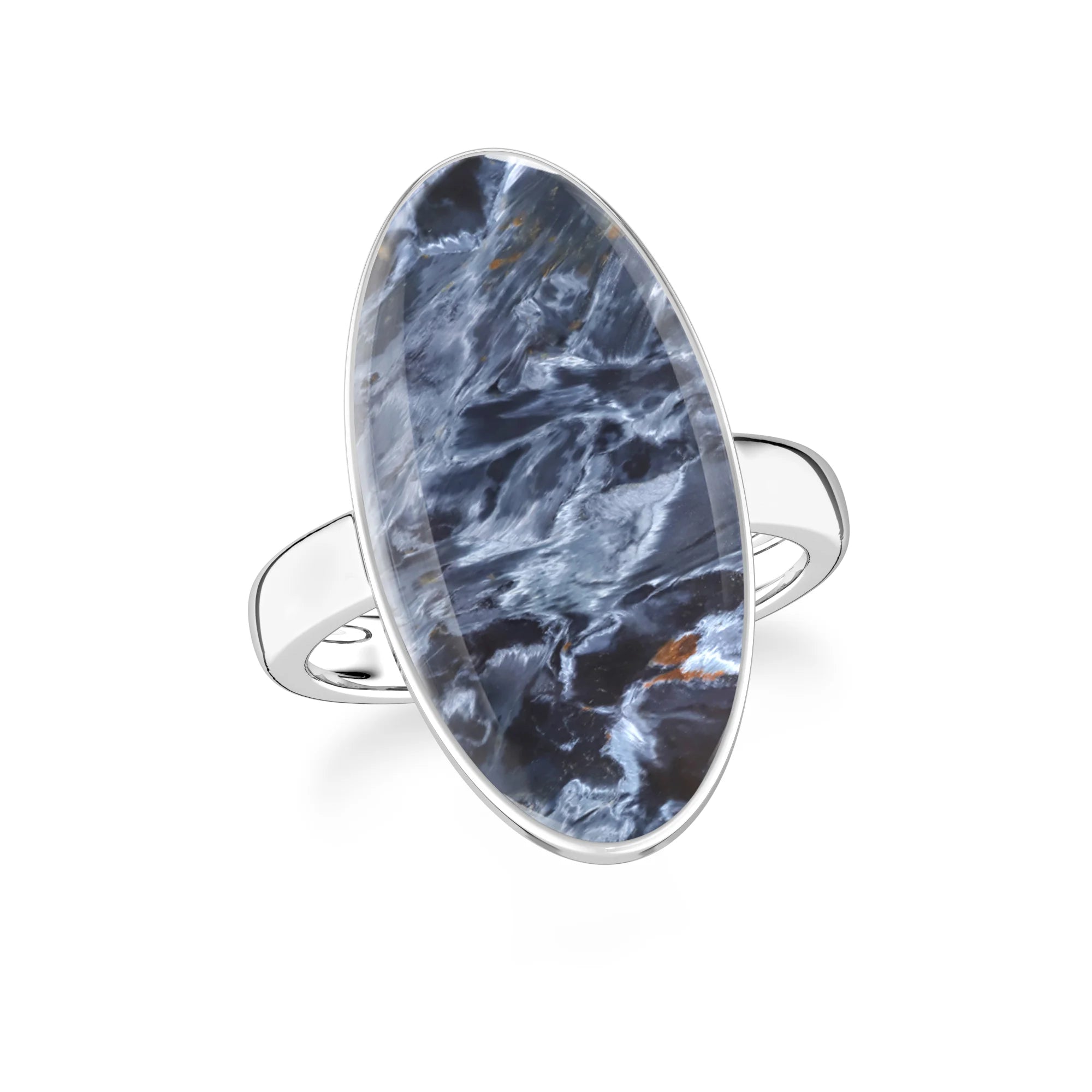 pietersite bezel-set ring