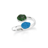 emerald-neon apatite bezel-set ring
