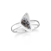 dendritic-opal bezel-set ring
