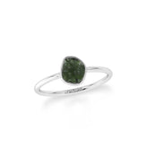 moldavite stackable bezel-set ring