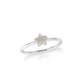 mother of pearl stackable bezel-set ring