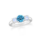 natural swiss blue topaz ring