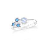 natural rainbow moonstone & labradorite ring