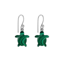malachite slice earrings