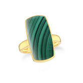 malachite bezel-set ring