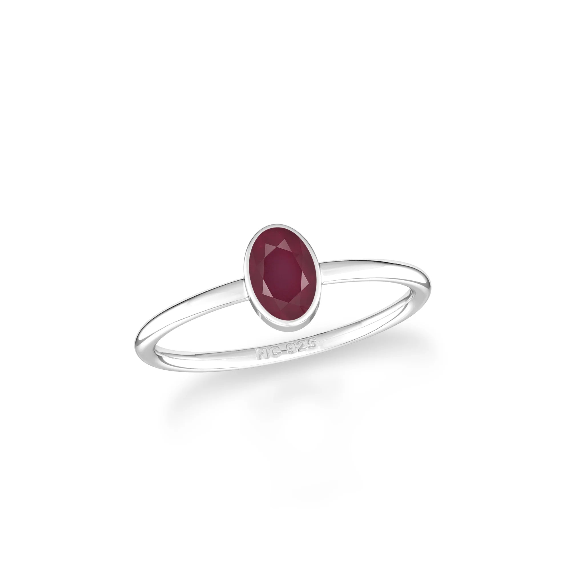 ruby stackable bezel-set ring