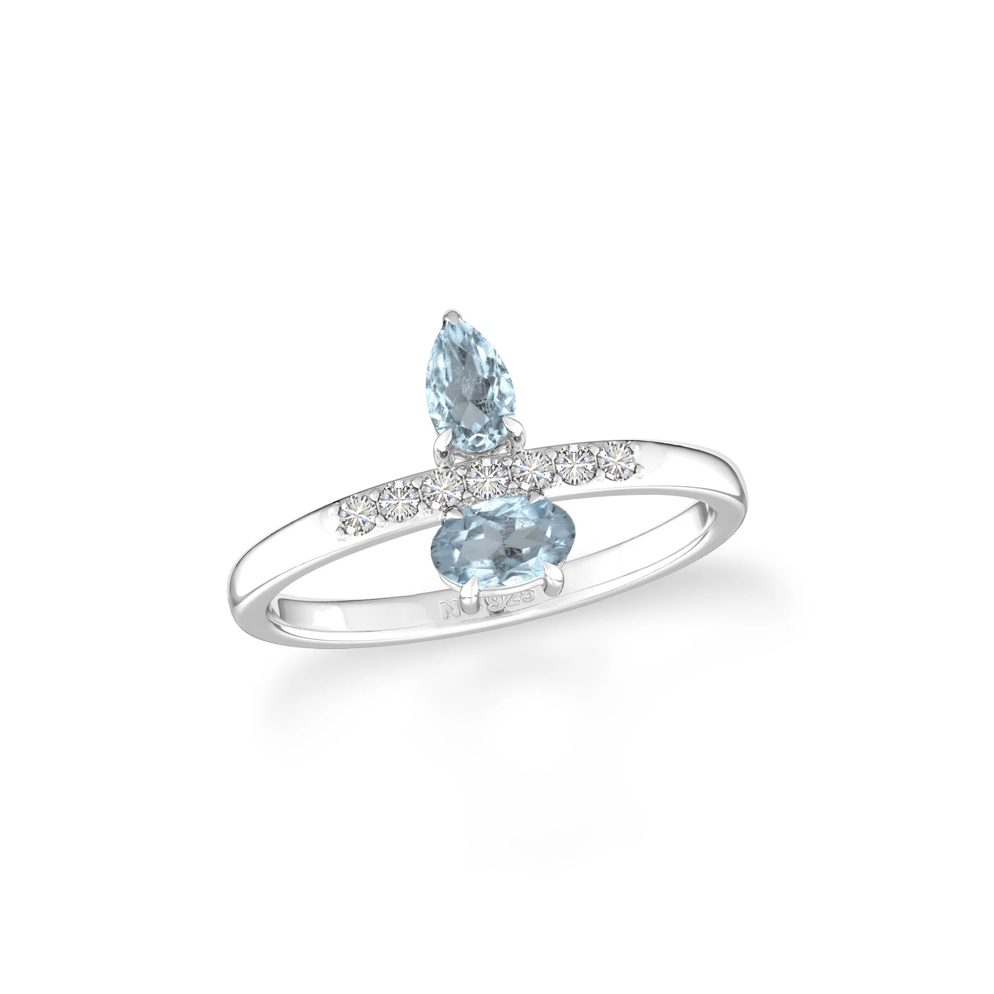 aquamarine prong set ring