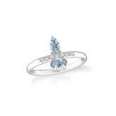 aquamarine prong set ring