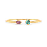 pink tourmaline with green tourmaline cut bracelet
