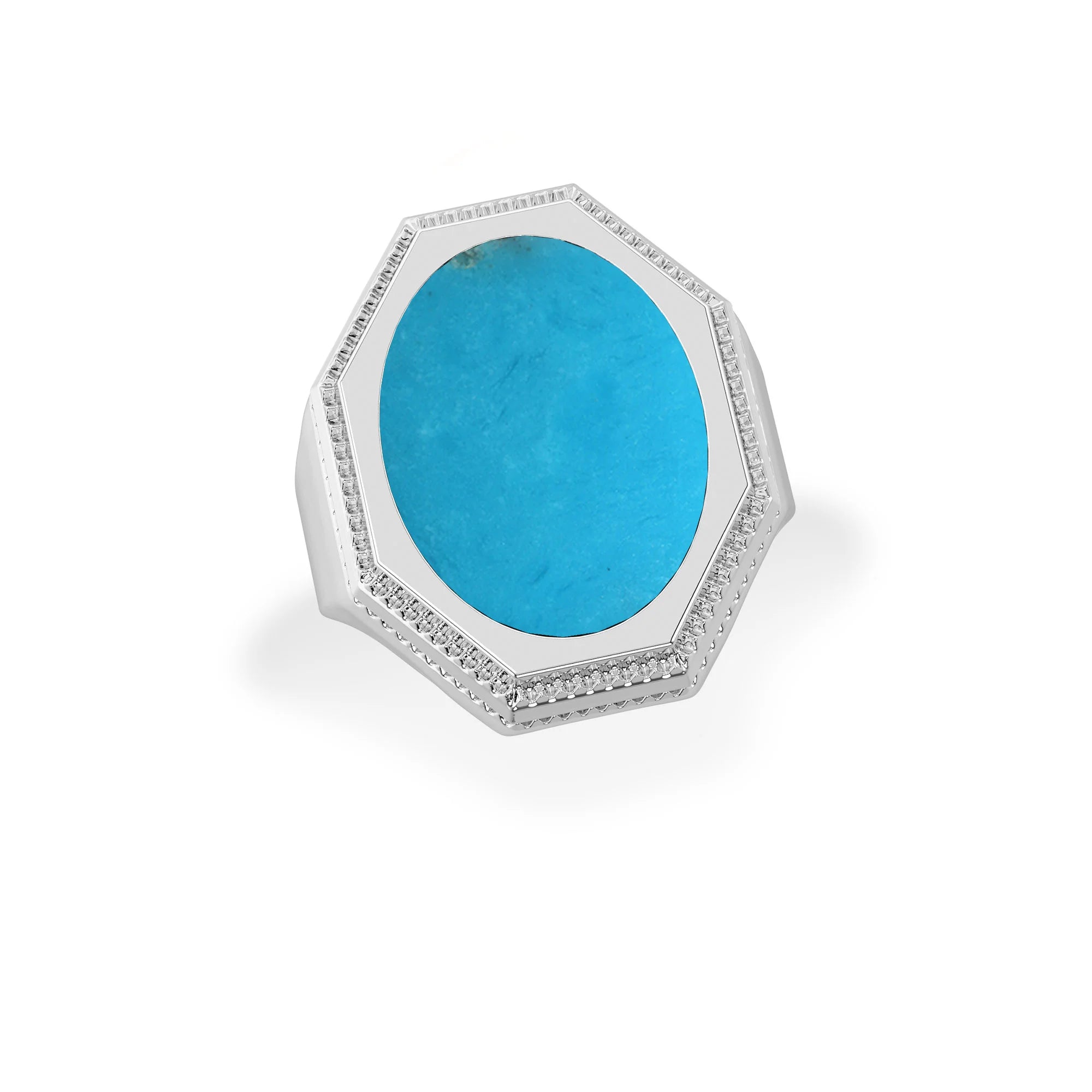 turquoise men bezel-set ring