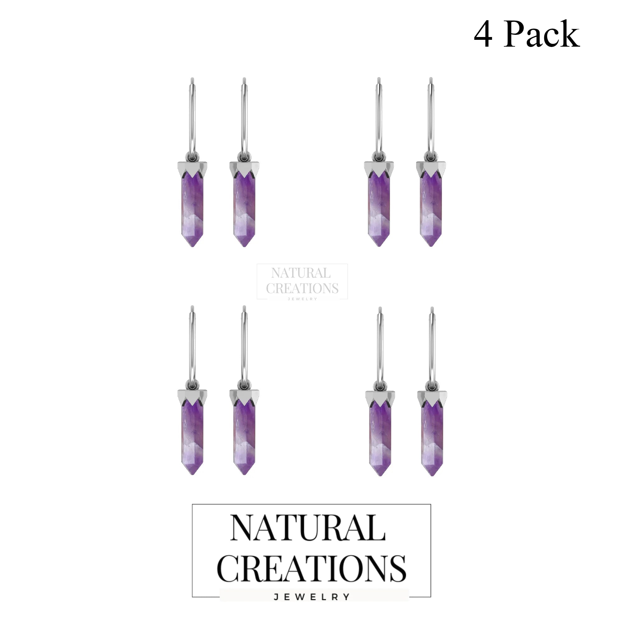 amethyst cut earrings