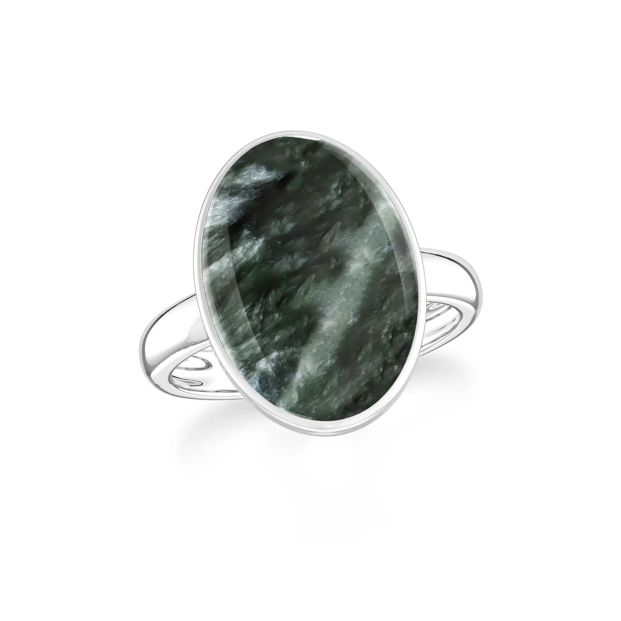 seraphinite bezel-set ring