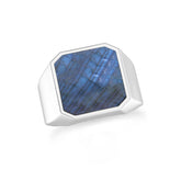 labradorite men bezel-set ring