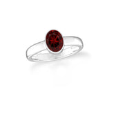 garnet bezel-set ring