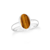 tiger-eye bezel-set ring