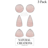 rose quartz cab earrings