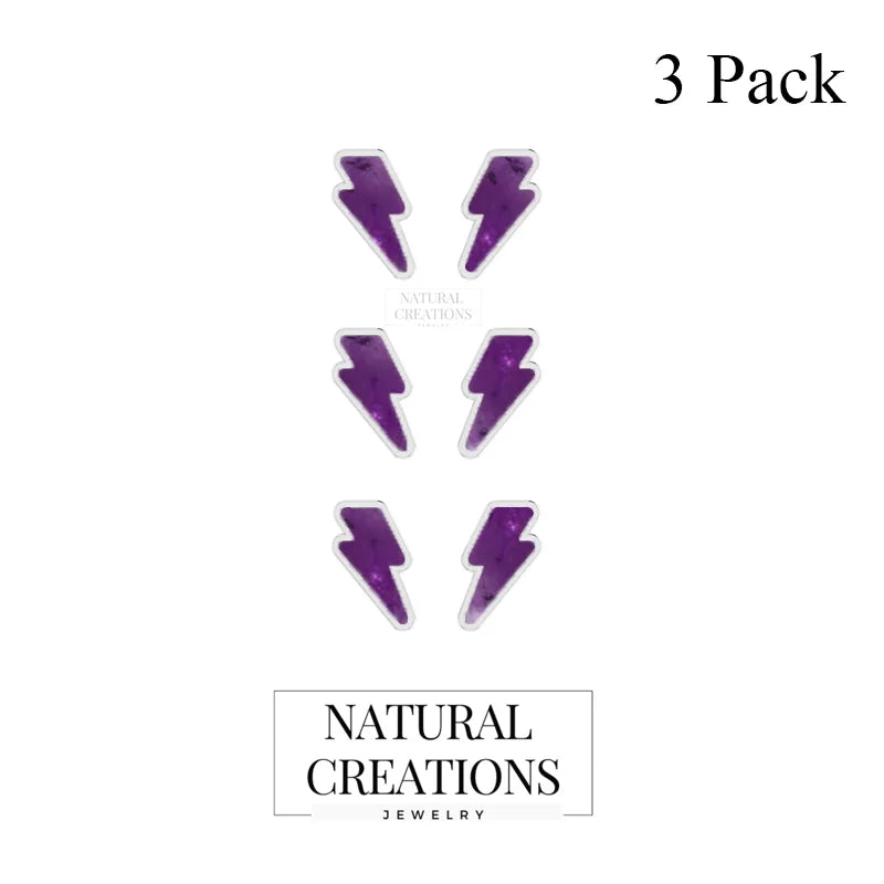 amethyst slice earrings