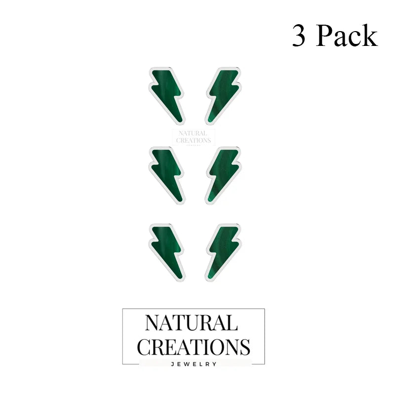 malachite slice earrings