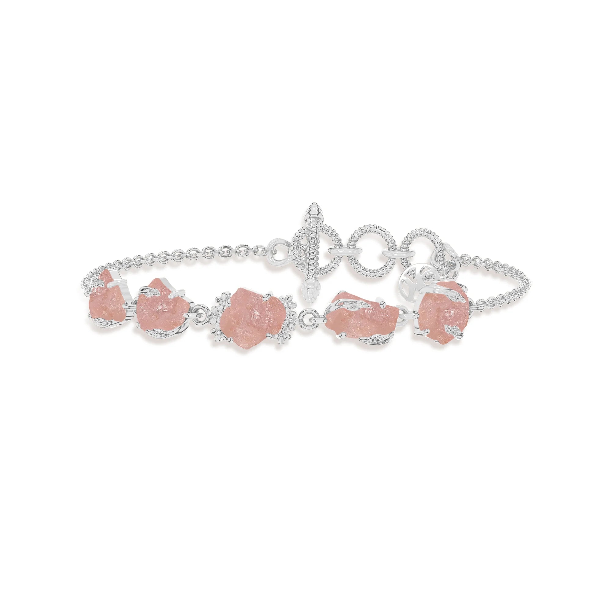 rose quartz rough bracelet