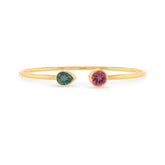 green tourmaline with pink tourmaline cut bracelet