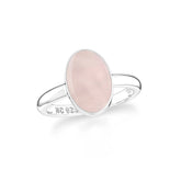 rose quartz bezel-set ring