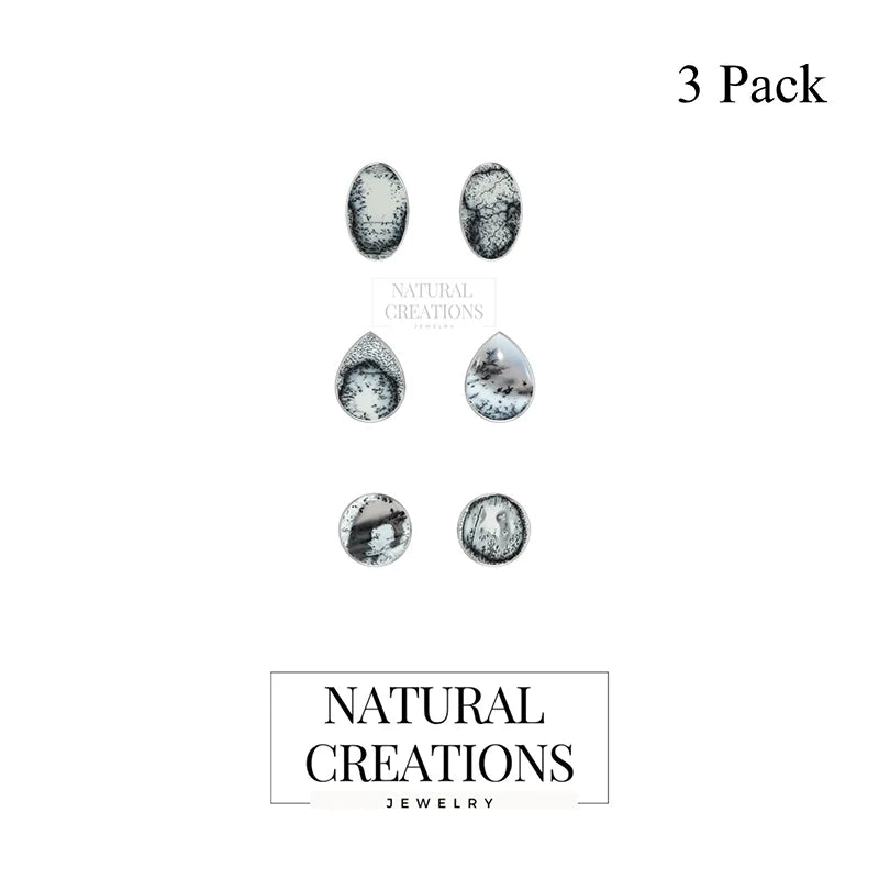 dendritic opal earrings