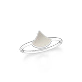 mother-of-pearl stackable bezel-set ring