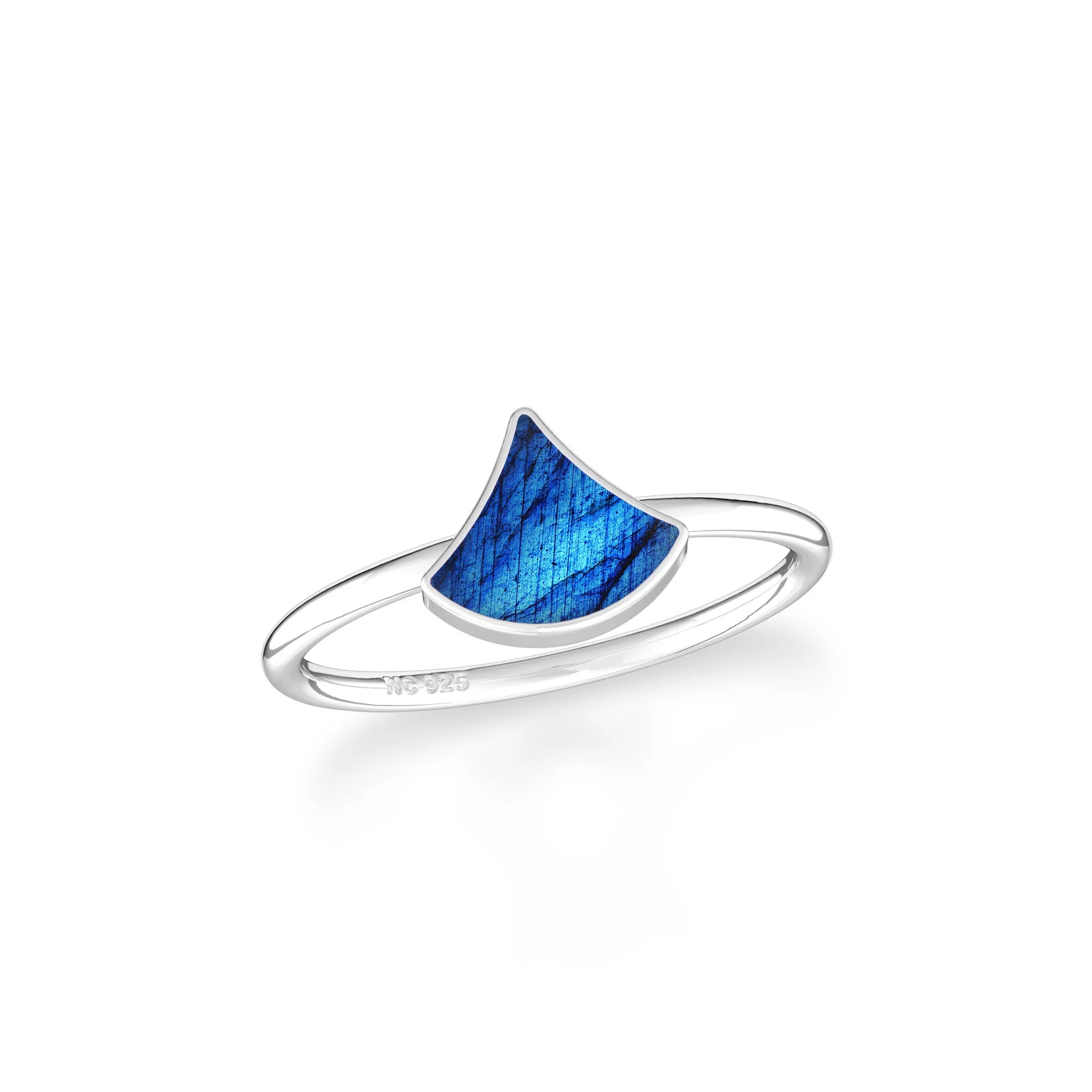 labradorite stackable bezel-set ring