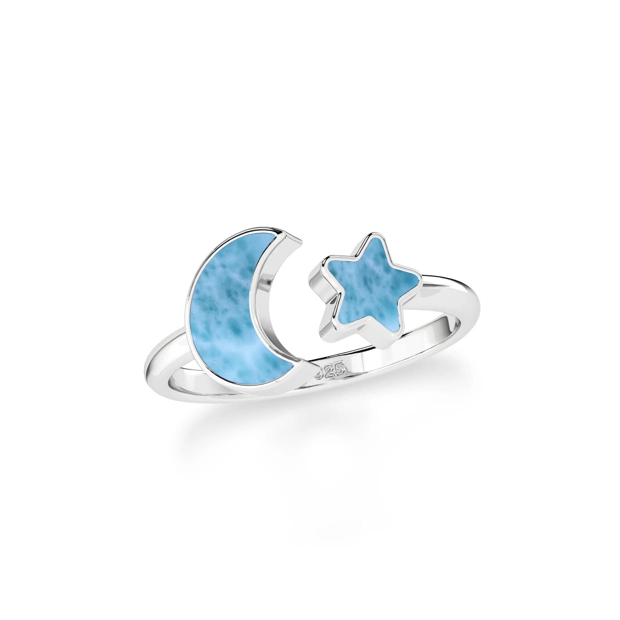 larimar bezel-set ring