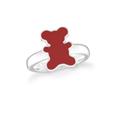 red garnet bezel-set ring