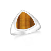 tiger eye men prong-set ring