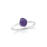 charoite stackable bezel-set ring