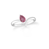 natural pink tourmaline ring for women in sterling silver