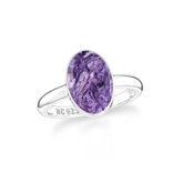 charoite bezel-set ring