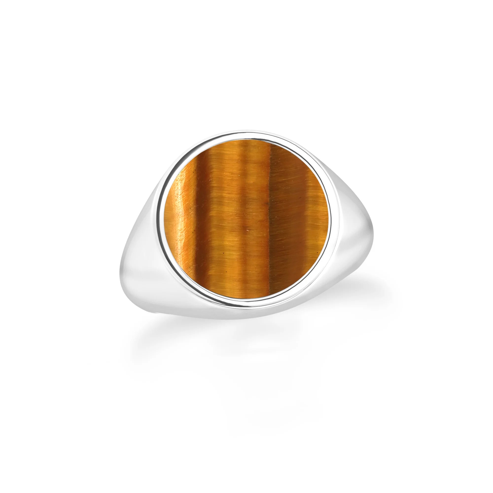 tiger eye mens prong-set ring