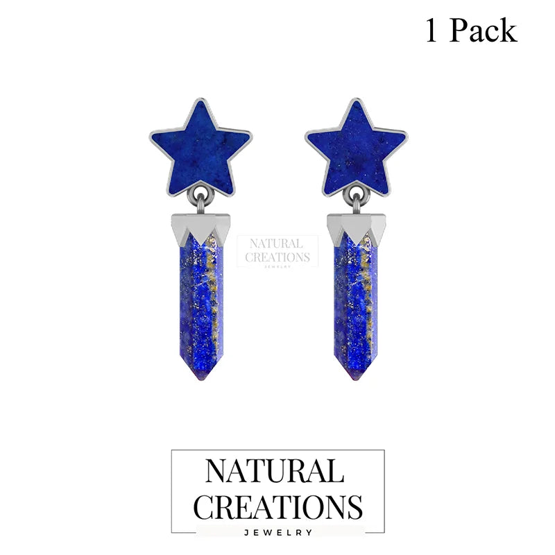 lapis lazuli slice earrings