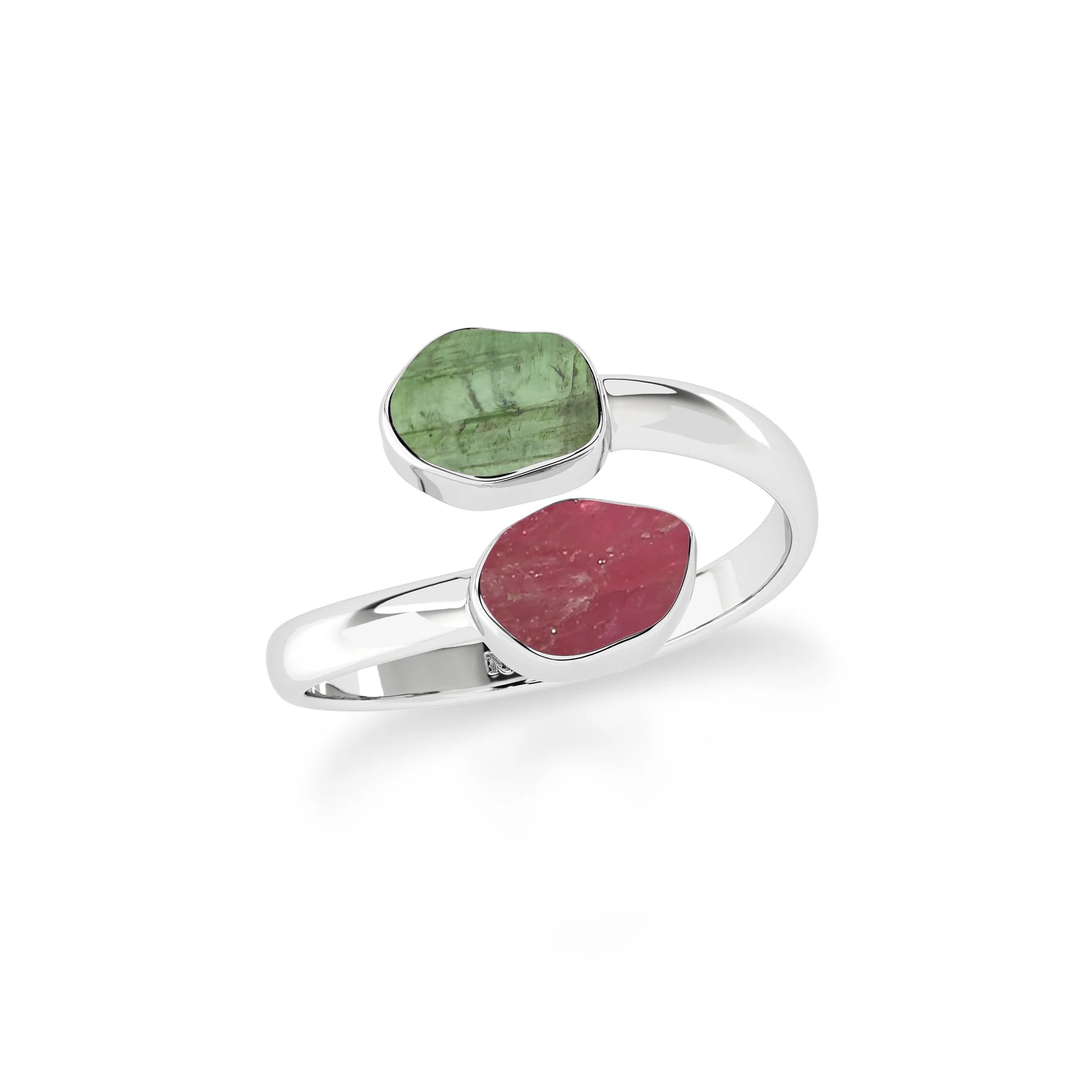 green tourmaline-pink tourmaline-pink ourmaline-pink ourmaline-pink ourmaline-pink ourmaline bezel-set ring