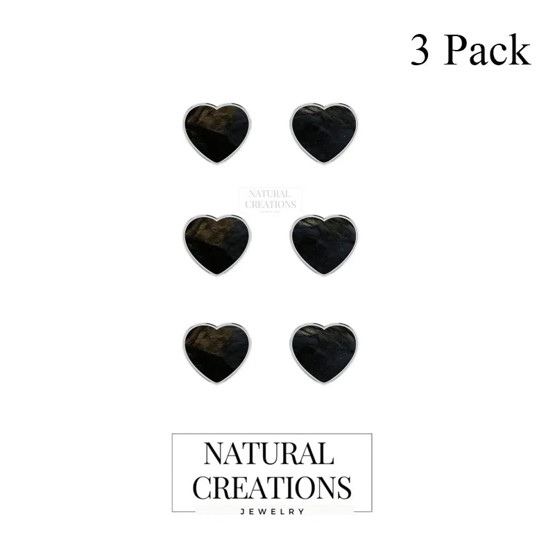 black tourmaline slice earrings