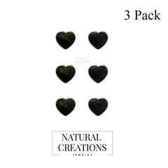 black tourmaline slice earrings